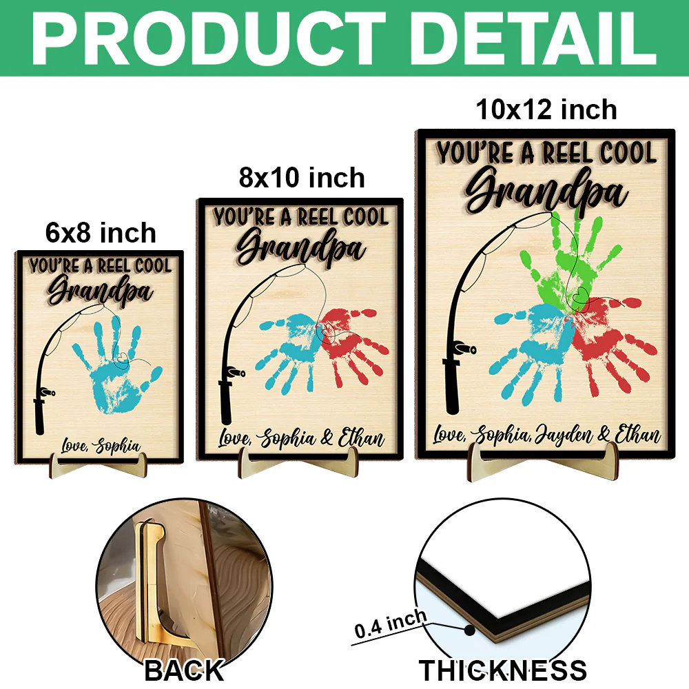 You're the Reel Cool Dad 2-Layered Wooden Plaque With Stand TH10 892987 - Image 7