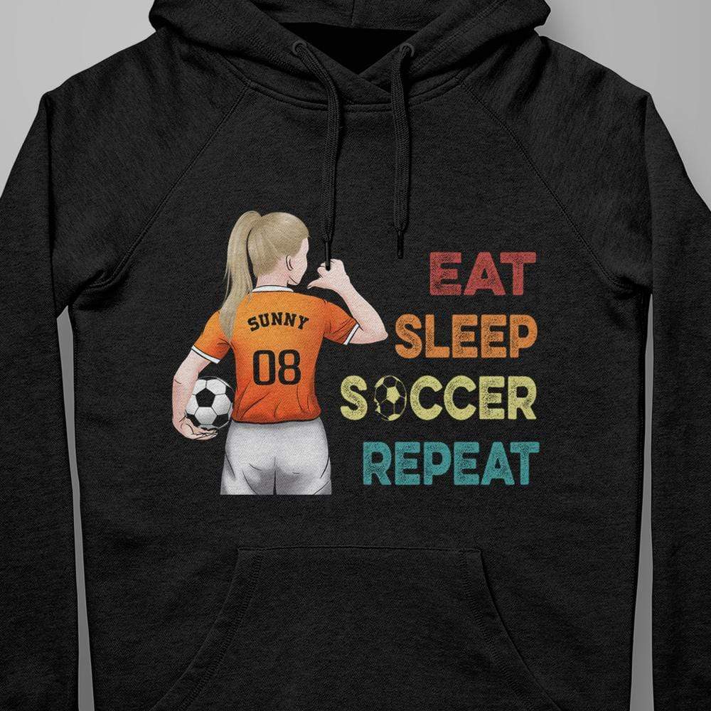 Eat Sleep Soccer Repeat Soccer Shirt - Image 3