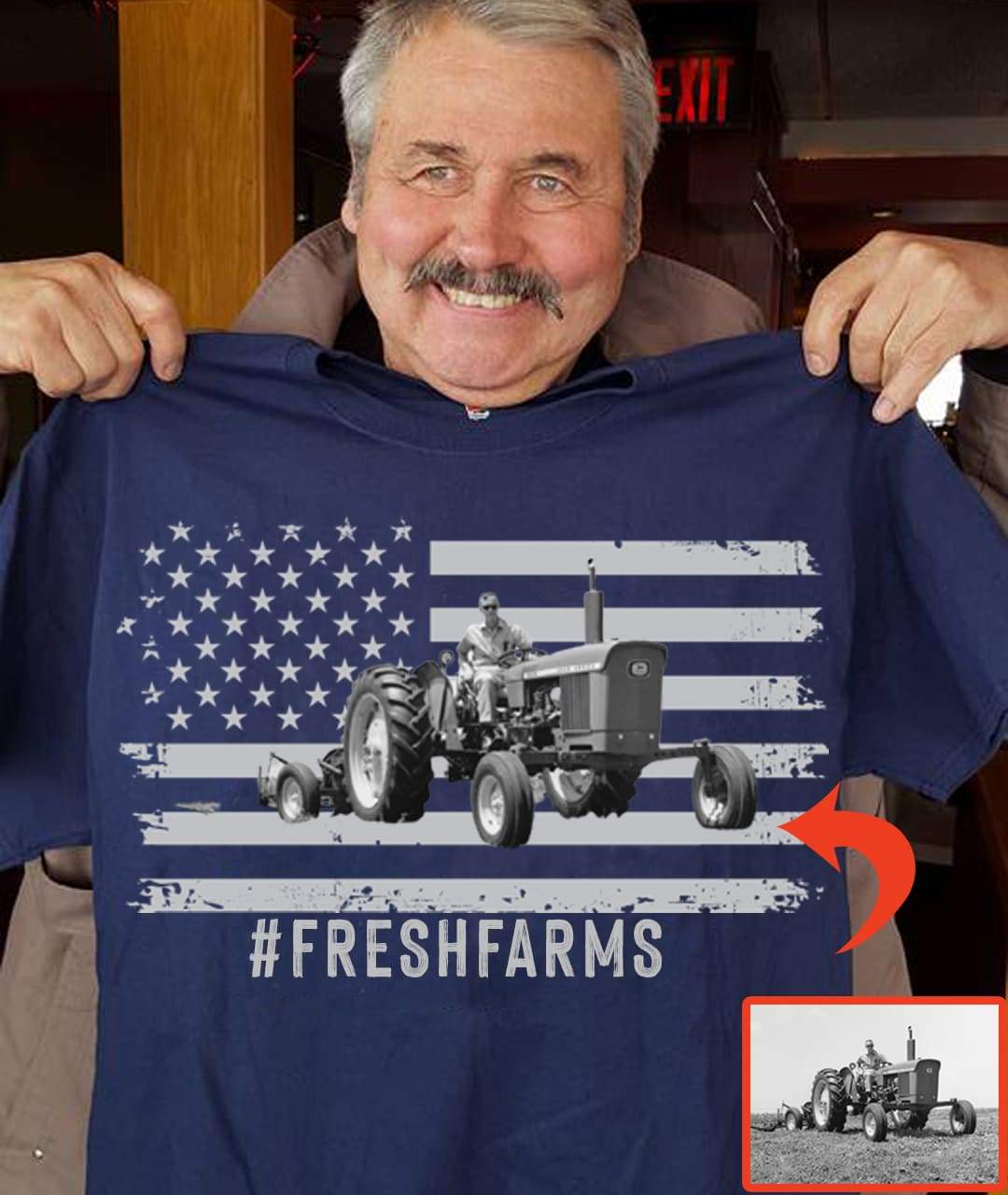 Farmer Flag Custom Image T-shirt, Farmer Gift, Upload photo T shirt HN590 - Image 3