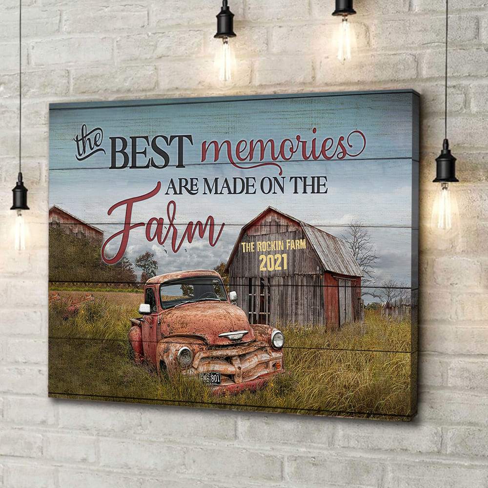 The Best Memories Are Made On The Farm Canvas, Farmer Gift, HN590 - Image 4