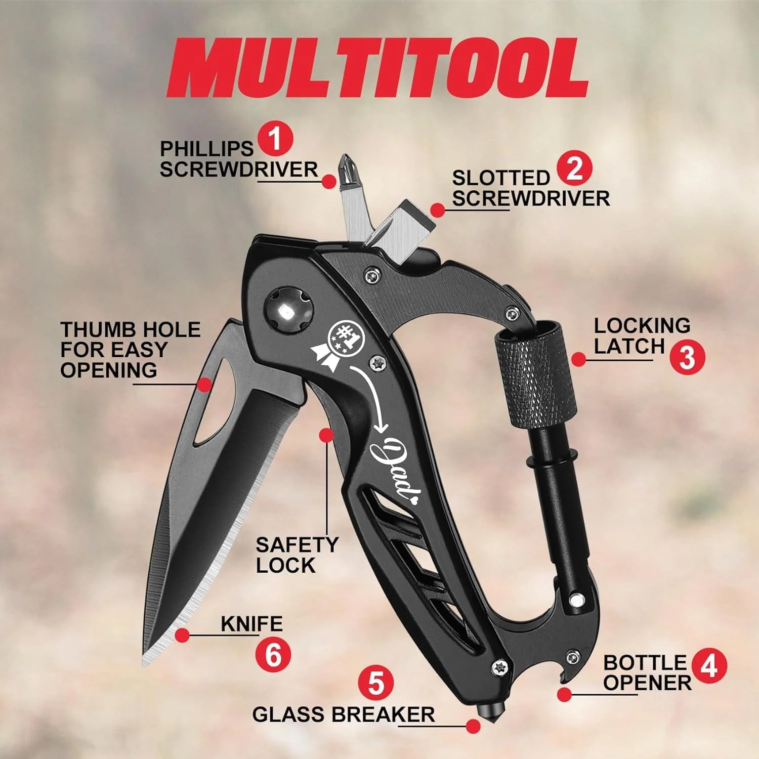 Father’S Day Gifts, Multitool for Dad, Gifts for Dad from Daughter Son Kids, Dad Gifts for Fathers Day, Dad Birthday Gift, Gifts Idea for Dad, Best Dad Gifts, Gifts for Husband, Dad Christmas Gifts - Image 2