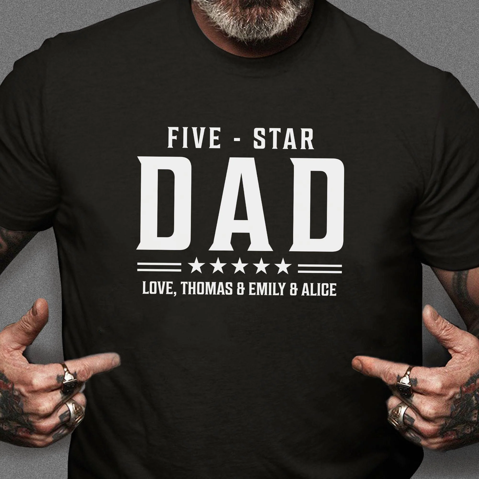 Five Star Dad Personalized Custom Shirt For Dad C316