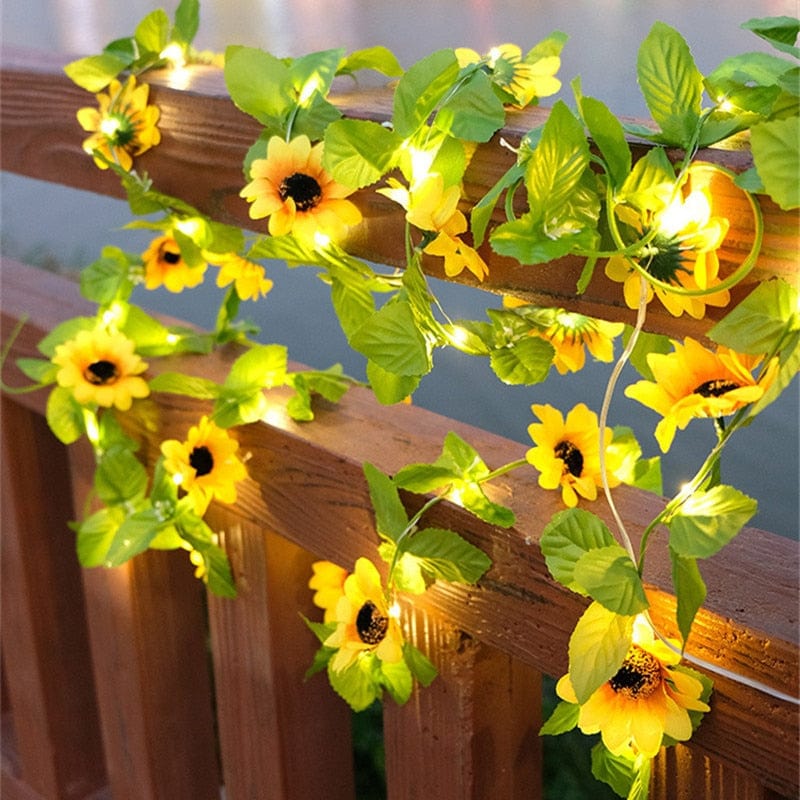 Christmas Flower Green Leaf String Lights - Image 4