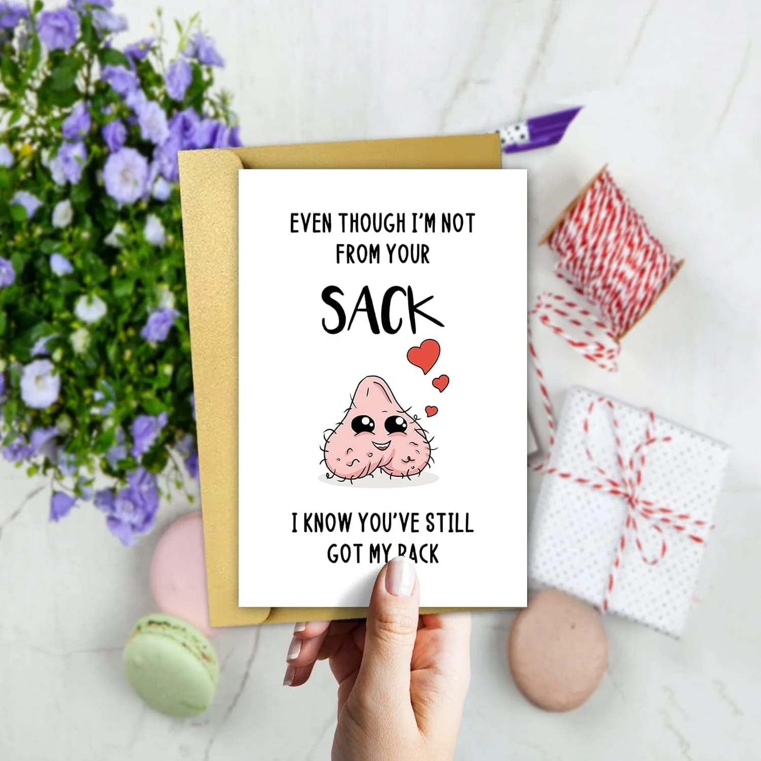 Funny Bonus Dad Card for Fathers Day,Rude Greeting Card for Dad,Step Father Gifts from Stepdaughter Stepson,Stepdad Birthday Card,Even Though I’M Not from Your Sack Card - Image 5
