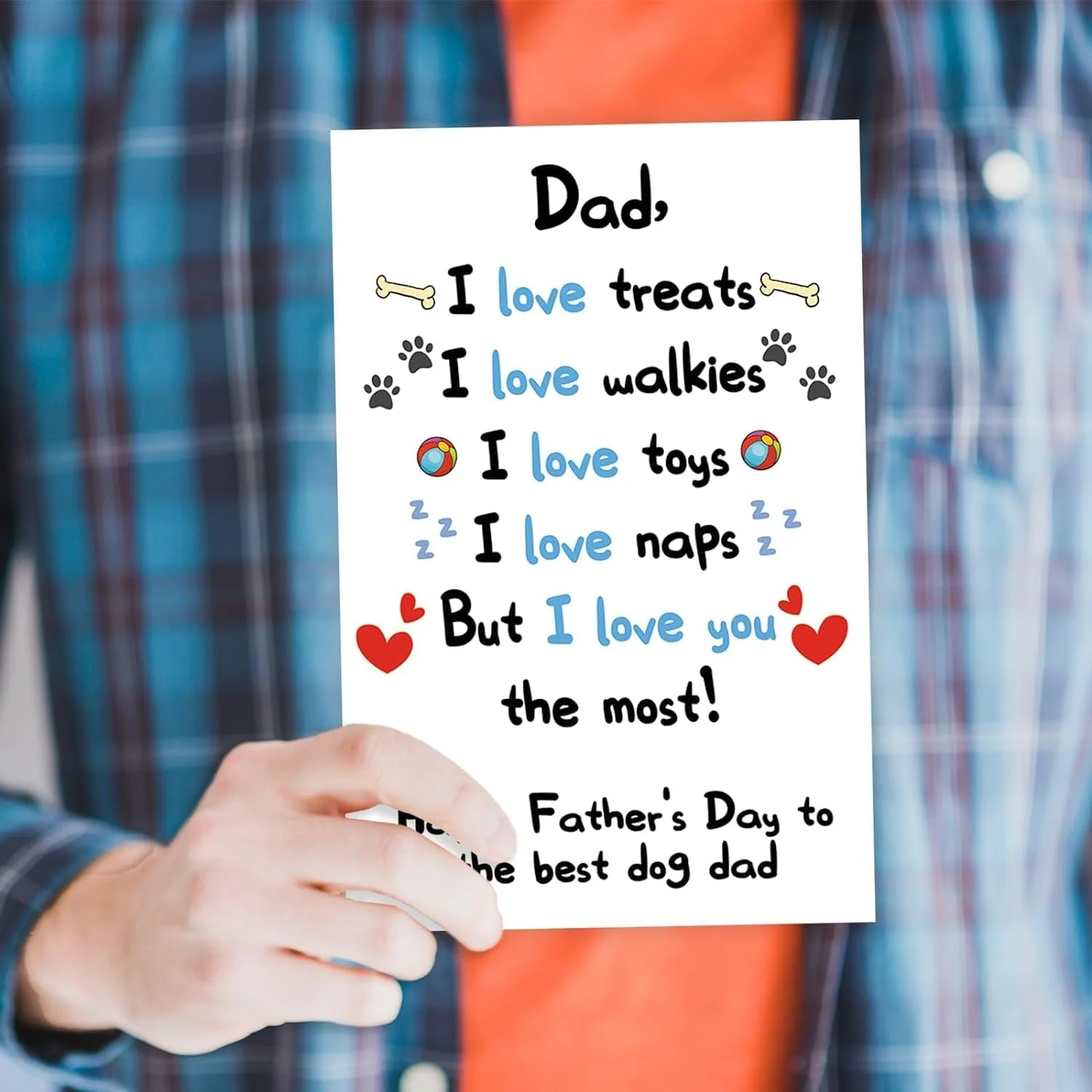 Funny Dog Dad Fathers Day Card from Son Daughter, Cute Dog Dad Gifts for Men, Happy Father’S Day Card for Him - Image 5