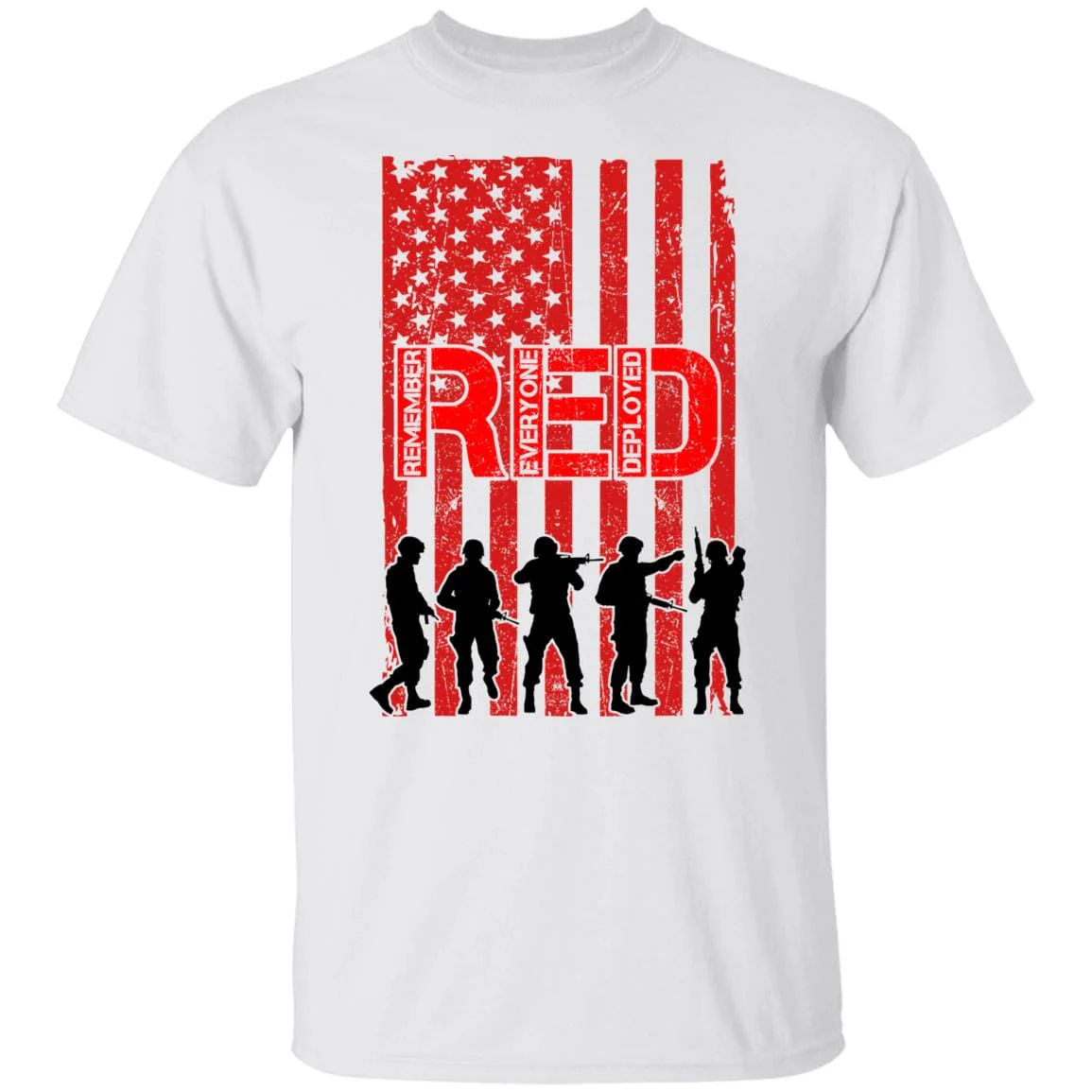 Remember Everyone Deployed Red Friday American Flag Military 4th Of July Shirt H397 - Image 4