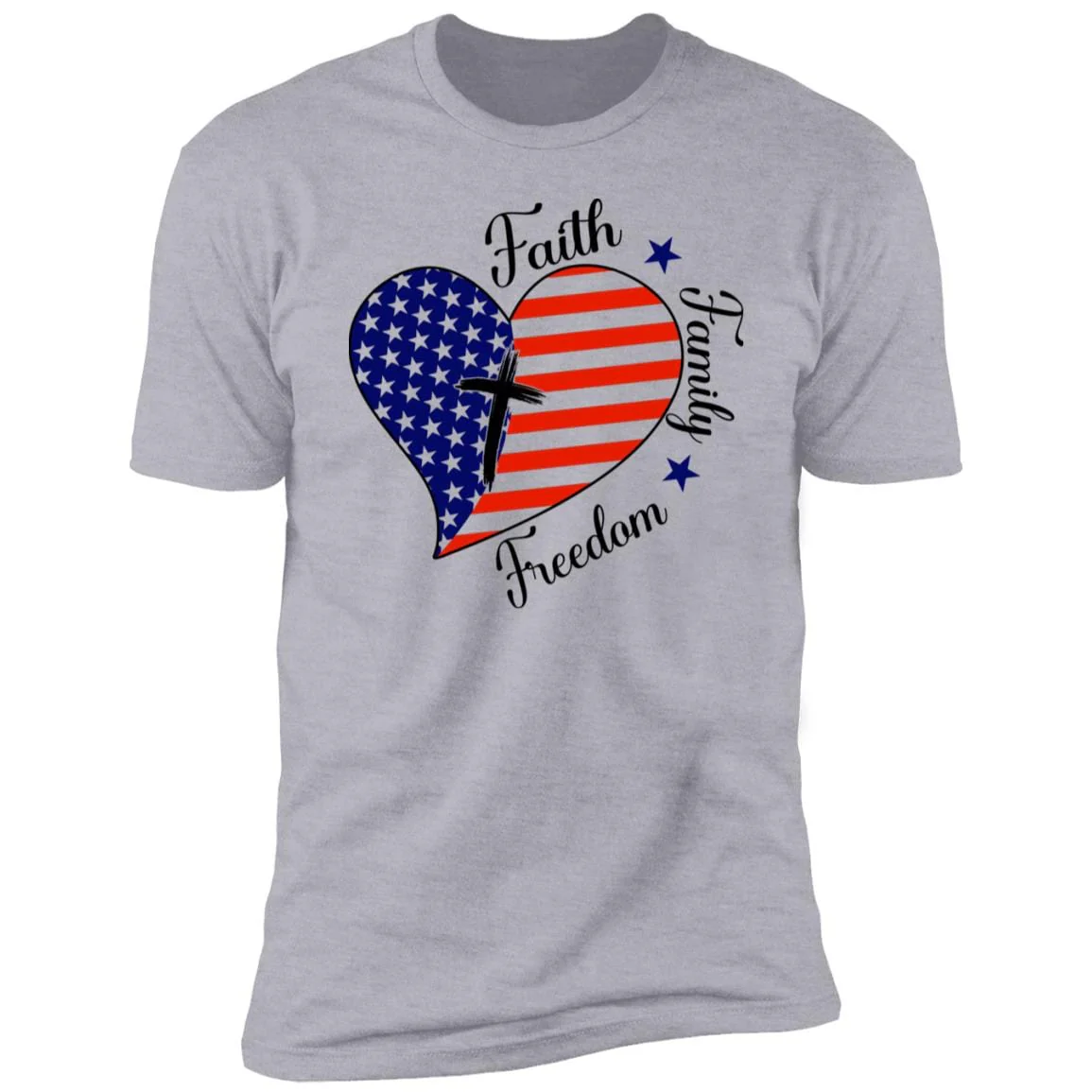 Faith Family Freedom Heart American Flag Shirt H402 - Image 5