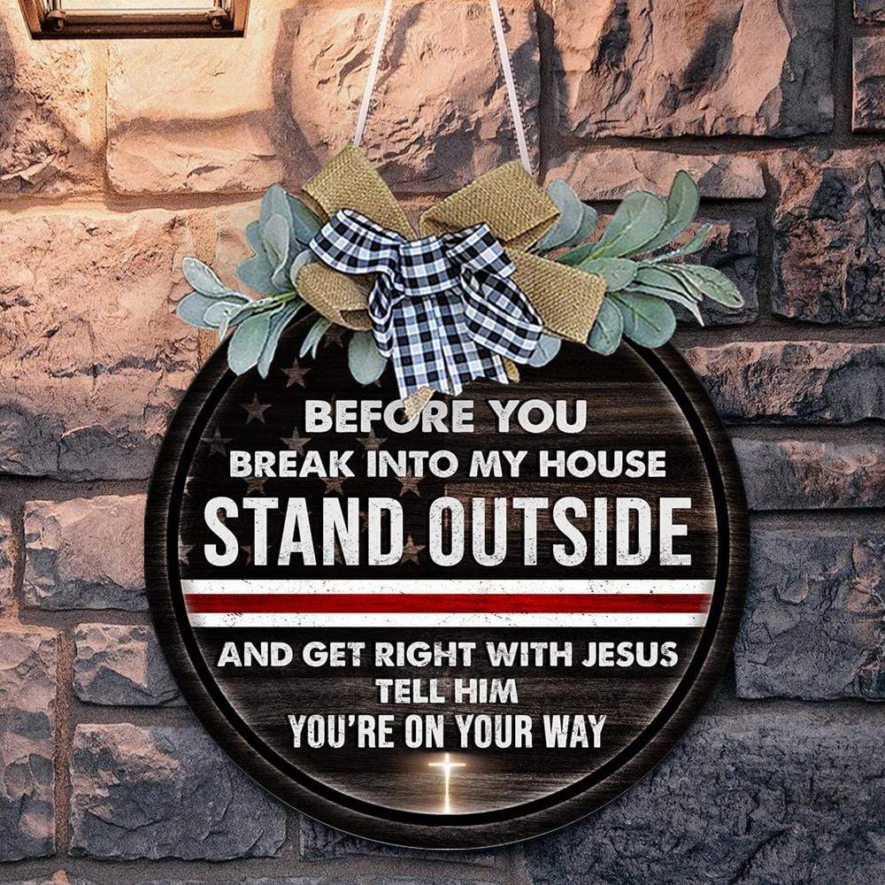 Get right with Jesus tell him you're on you way, Nurse Lover Gift, Thin red white Line, nurse Door Hanger HN590 - Image 5