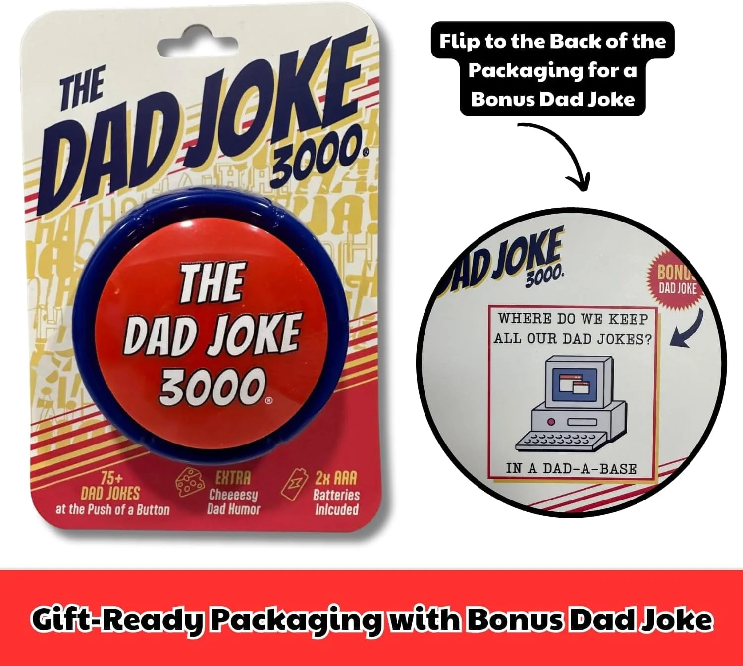 Gifts for Dad and Fathers - Features 75+ Extra Funny Dad Jokes at the Push of a Button - Dad Gifts from Daughter, Dad Birthday Gift, White Elephant Gifts, Gifts for Men - Image 3