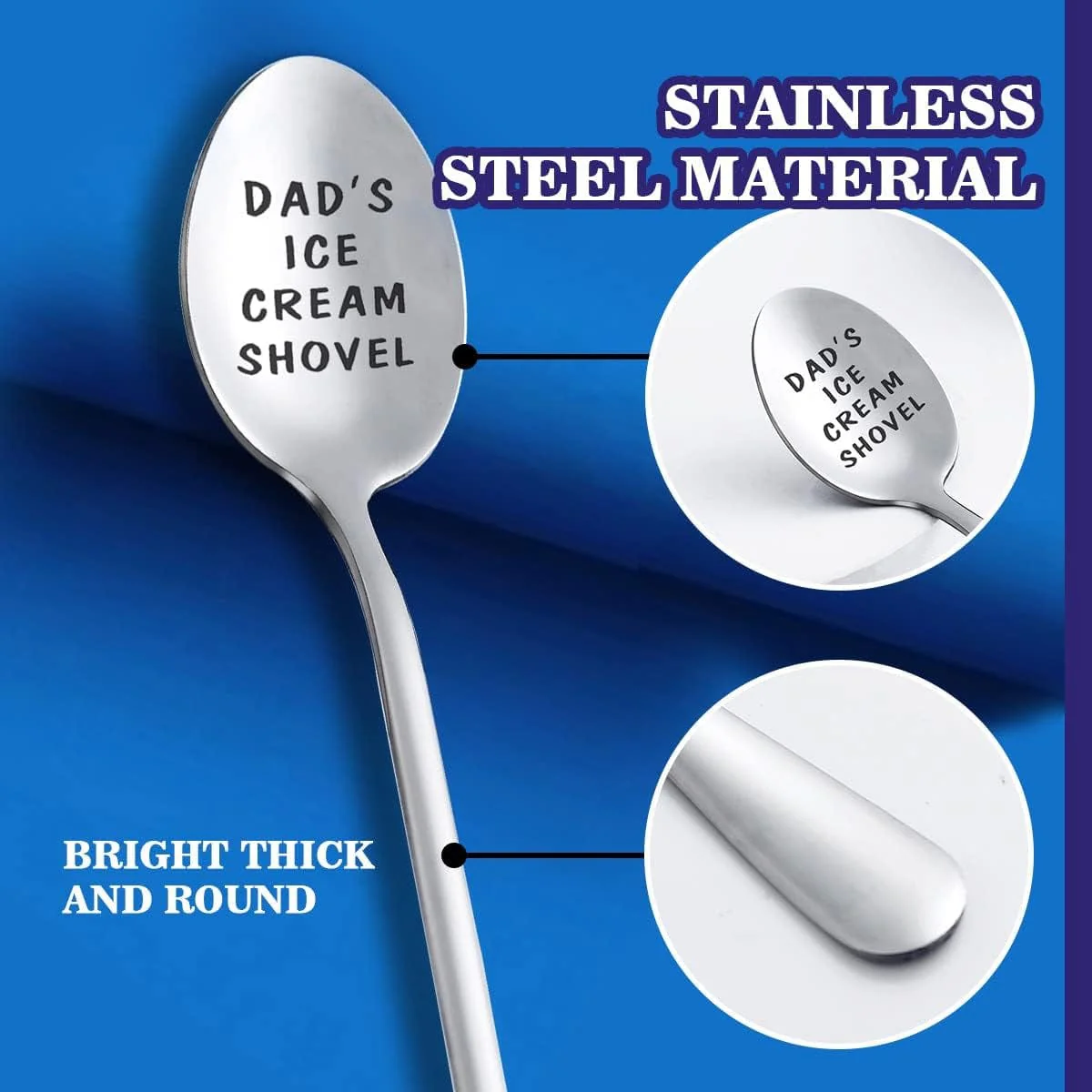 Gifts for Dad Fathers Gifts for Men Funny Engraved Stainless Steel Spoon Shovel, Birthday Father’S Day Gifts Thanksgiving Gifts for Him Grandpa. - Image 4