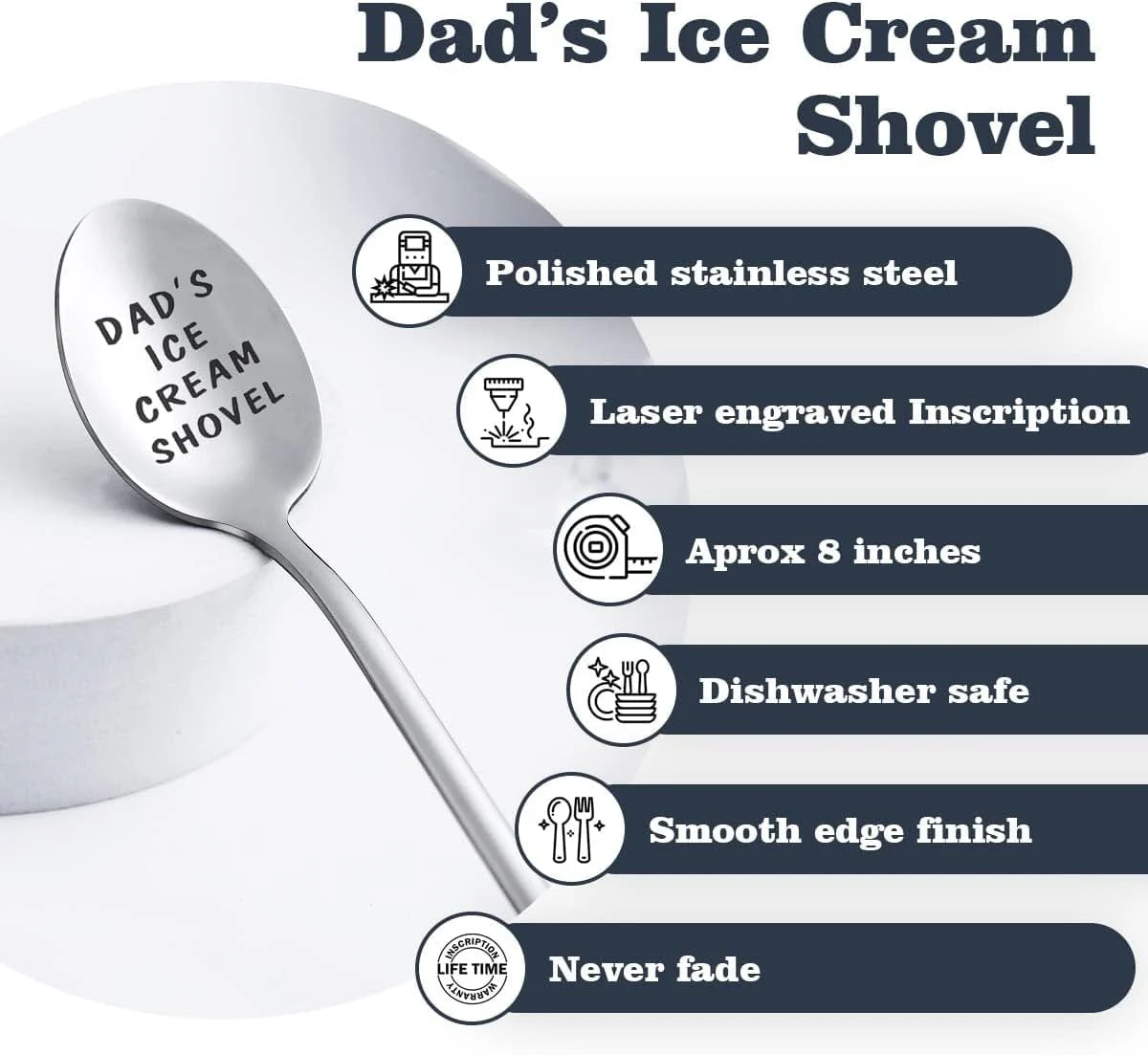 Gifts for Dad Fathers Gifts for Men Funny Engraved Stainless Steel Spoon Shovel, Birthday Father’S Day Gifts Thanksgiving Gifts for Him Grandpa. - Image 5