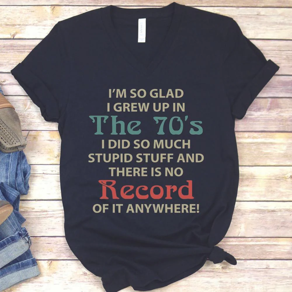 Glad I Grew Up 70s Retro Vintage Shirt - Image 5