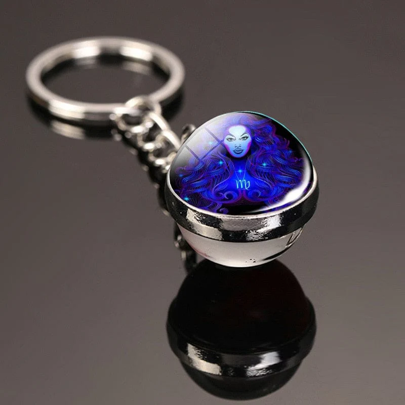 Glass Ball Creative 12 Constellation Keychain - Image 2