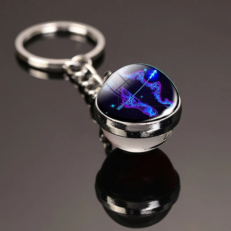 Glass Ball Creative 12 Constellation Keychain - Image 3