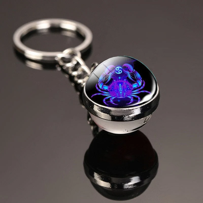 Glass Ball Creative 12 Constellation Keychain - Image 4