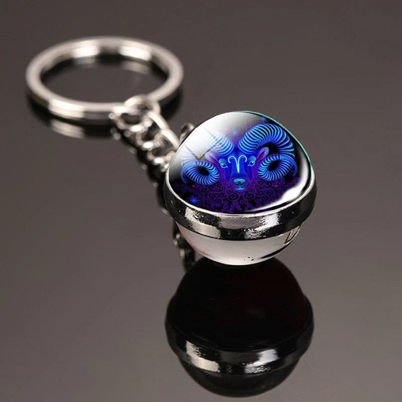 Glass Ball Creative 12 Constellation Keychain - Image 5