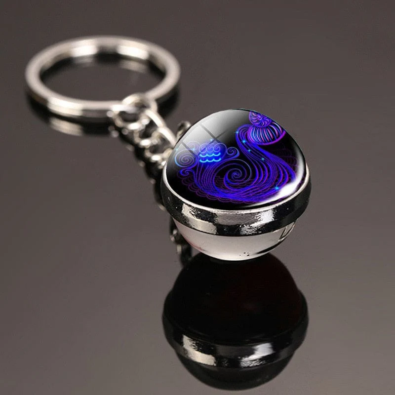 Glass Ball Creative 12 Constellation Keychain - Image 9