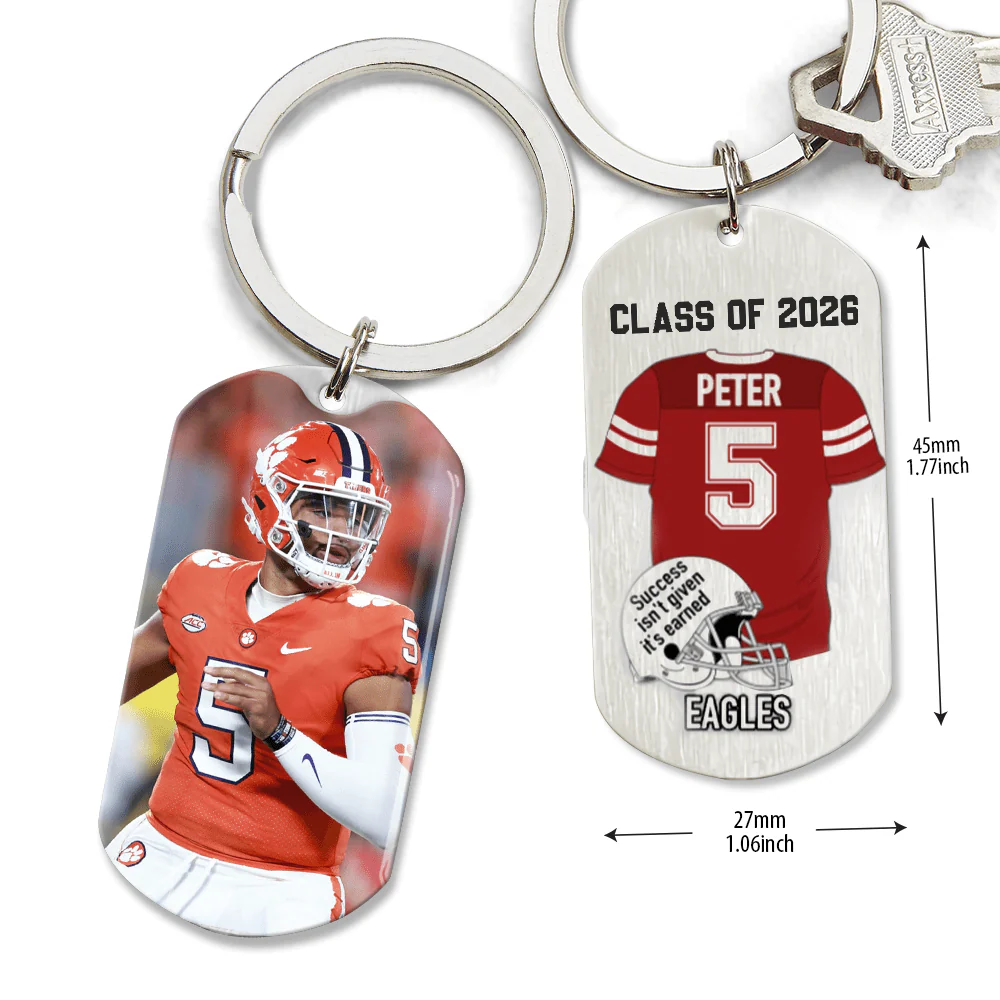 Senior Class of 2024 Keychain, Graduation Keychain, Custom Photo Keyring, Football Keychain HN590 HA75 891902 - Image 6