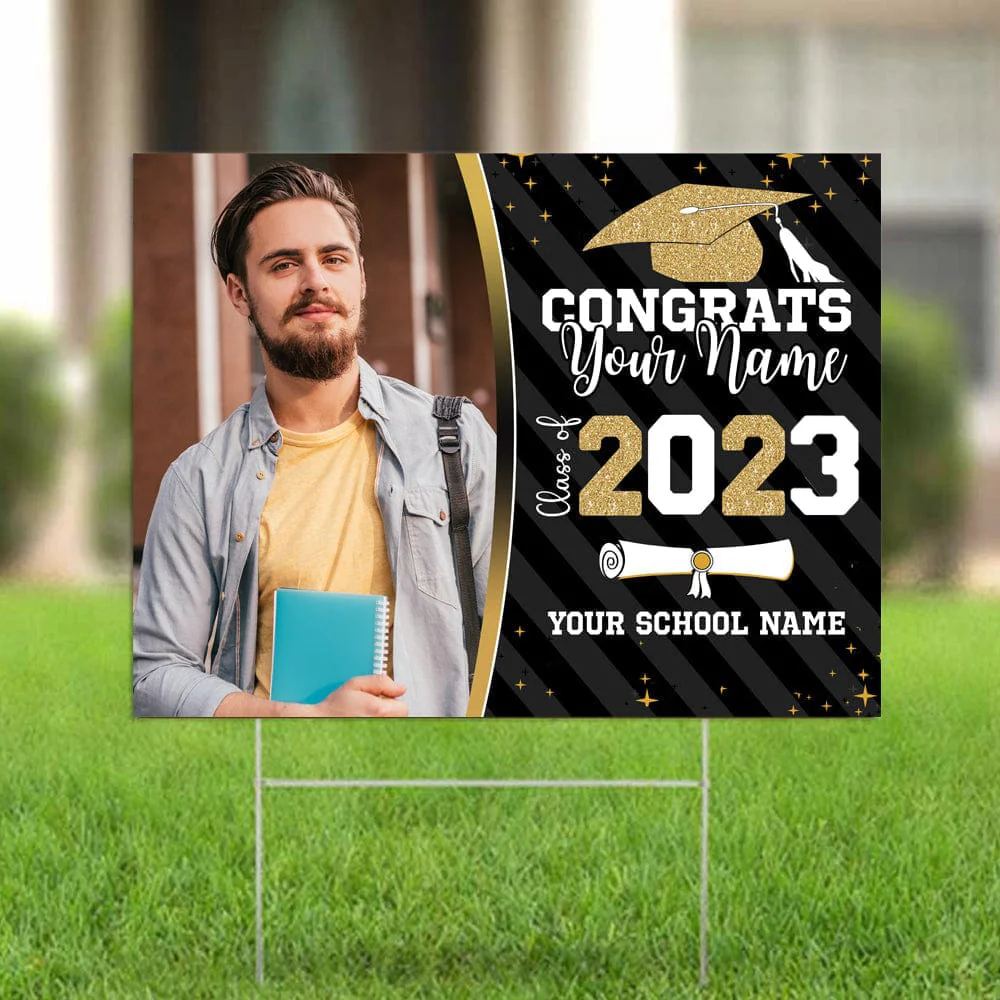 Congrats Class of 2026 Custom Image Yard Sign - Graduation Day, Senior Gift 889869 - Image 15