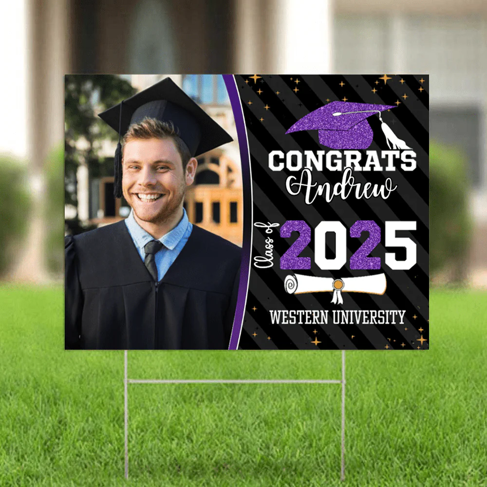 Congrats Class of 2026 Custom Image Yard Sign - Graduation Day, Senior Gift 889869 - Image 4