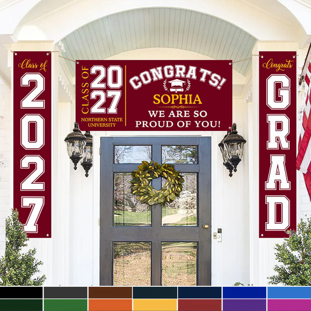 Congrats Class of 2026 Banner Combo 3 Pieces, Graduation Day, Senior Gift 890295 - Image 4