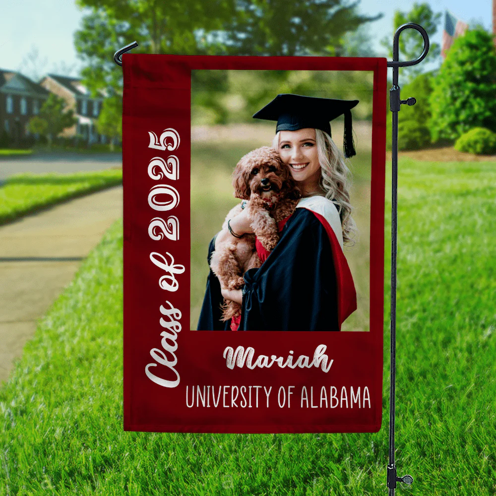 Custom Photo Graduation Senior Class of 2025 Garden Flag