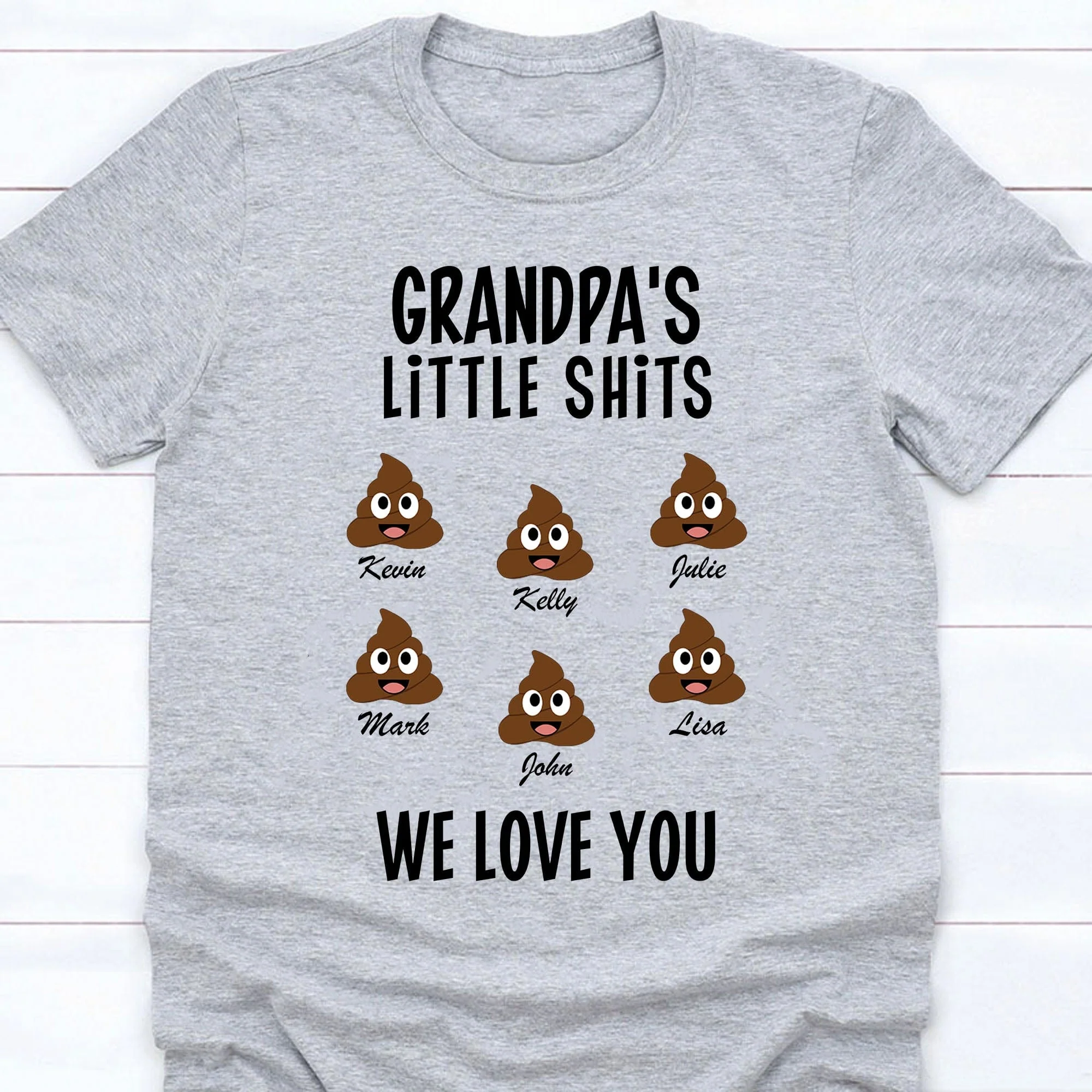 Grandpa's Little Shits Personalized Custom Family Shirt C294