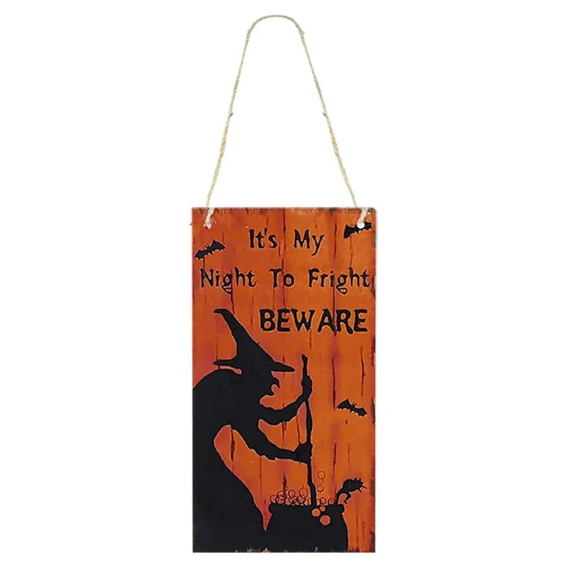 Halloween Home Door Wooden Hanging Signs - Image 9
