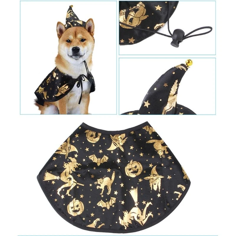 Cosplay Halloween Pet Costumes Cape and Wizard Hat - Image 3