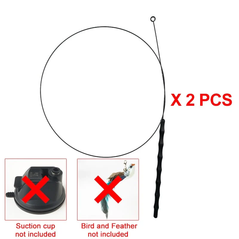 Handfree Bird/Feather Cat Wand with Bell Interactive Toys for Cats - Image 21