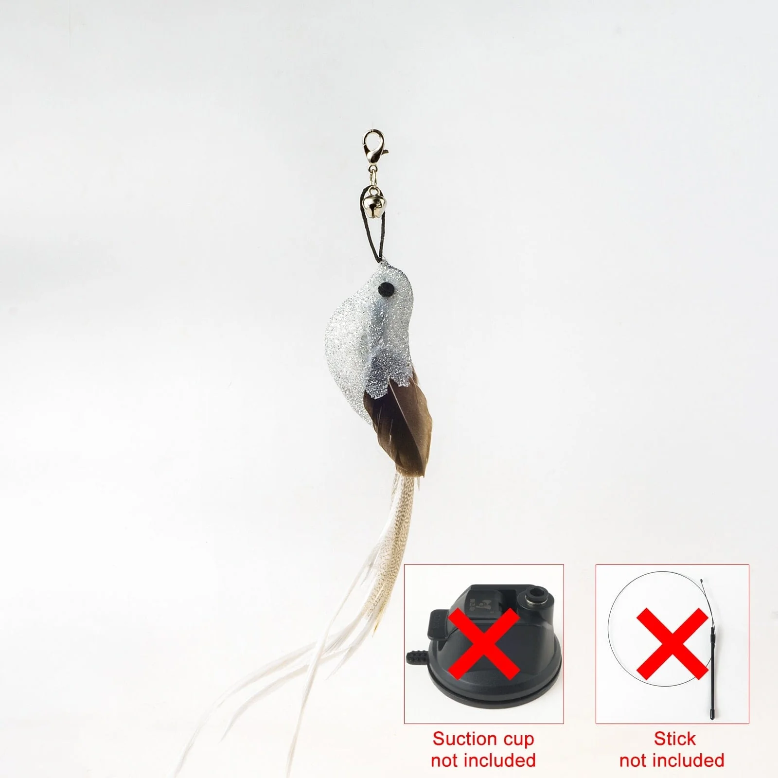 Handfree Bird/Feather Cat Wand with Bell Interactive Toys for Cats - Image 24