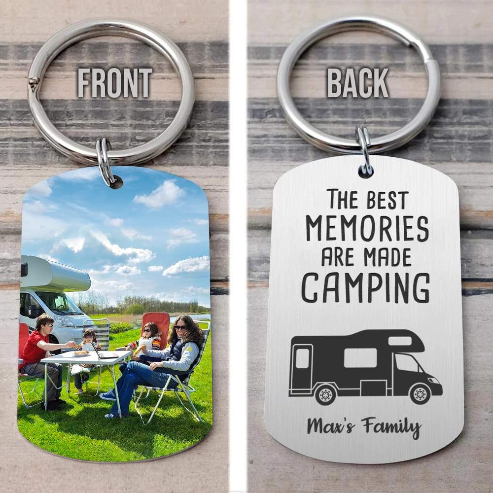 Custom Photo Happy Camper Camping Metal Keychain K228 HN590 - Image 9