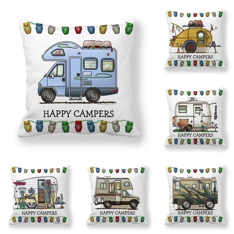 Happy Camper Decorative Pillow Case