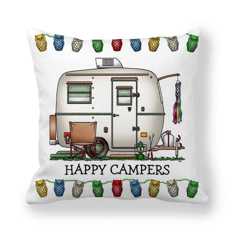 Happy Camper Decorative Pillow Case - Image 4