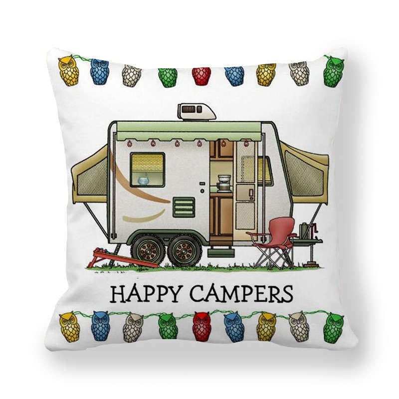 Happy Camper Decorative Pillow Case - Image 7
