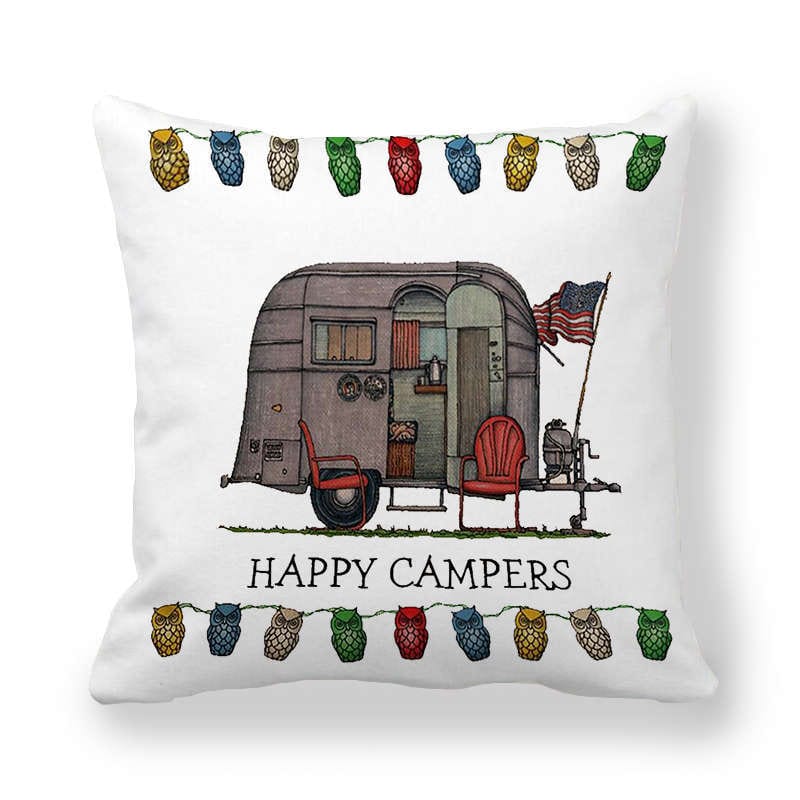 Happy Camper Decorative Pillow Case - Image 8