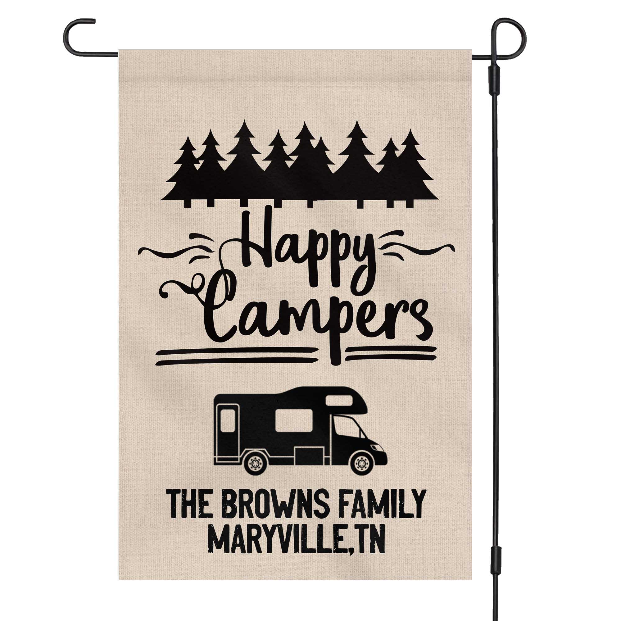 Happy Campers Custom Camping Garden Flag H185