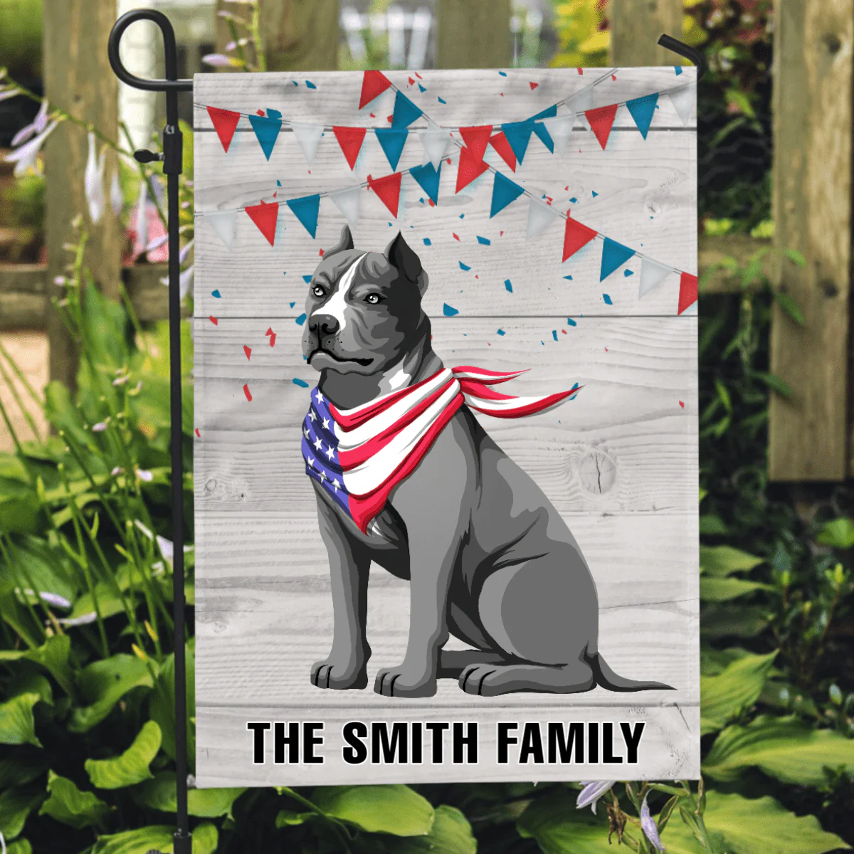 America Dog With Bright Background Dog Garden Flag - Image 3