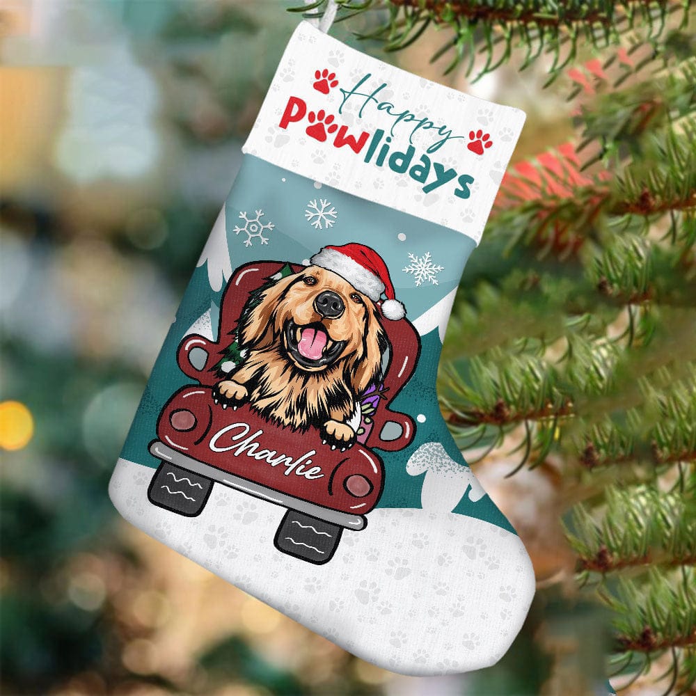 Happy Pawlidays Dog Christmas Stocking Personalized Gift TA29 - Image 2