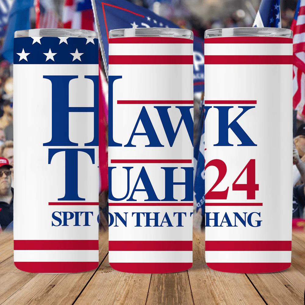 Hawk Tuah Spit On That Thang Skinny Tumbler DM01 891253 - Image 2