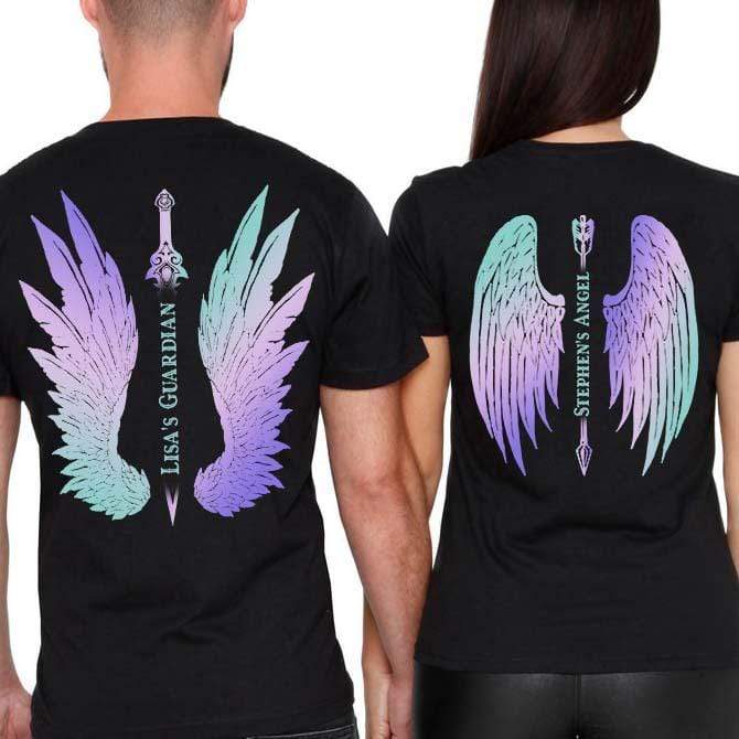 Her Guardian His Angel Custom Backside Shirt