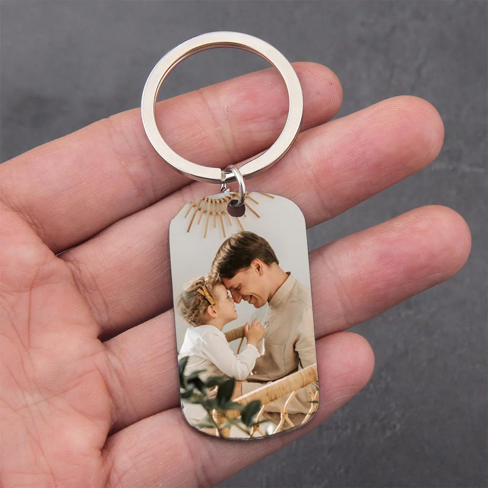 Daddy A Son's First Hero A Daughter's First Love Family Keychain - Image 8