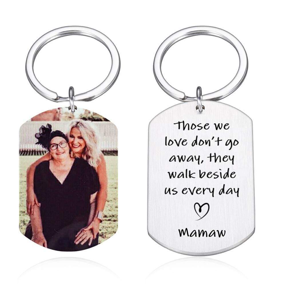 Those We Love Don't Go Away They Walk Beside Us Everyday Family Keychain - Image 5