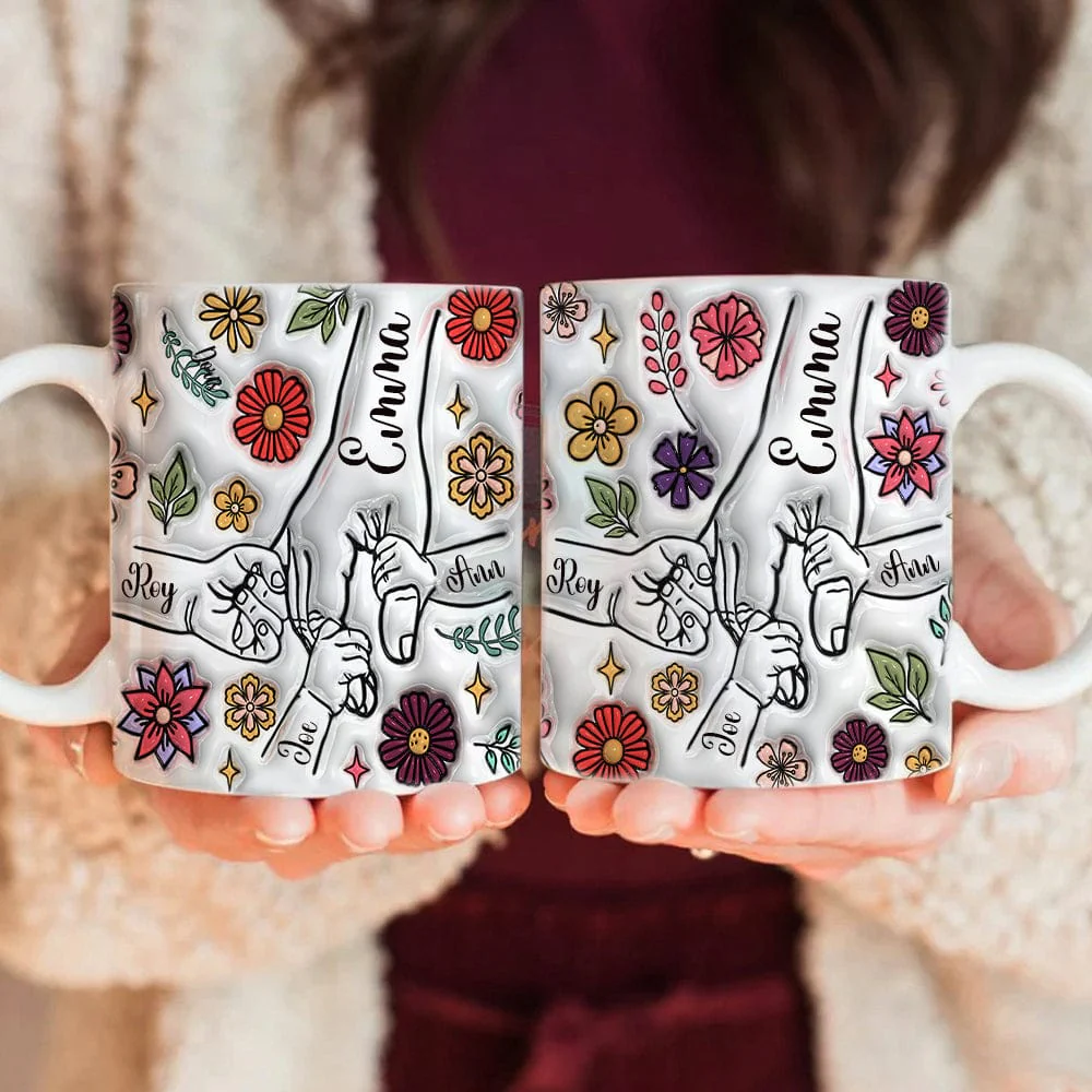 Hold My Hand, Hold My Heart Family 3D Inflated Effect Mug Personalized Gift DM01 890931 - Image 4