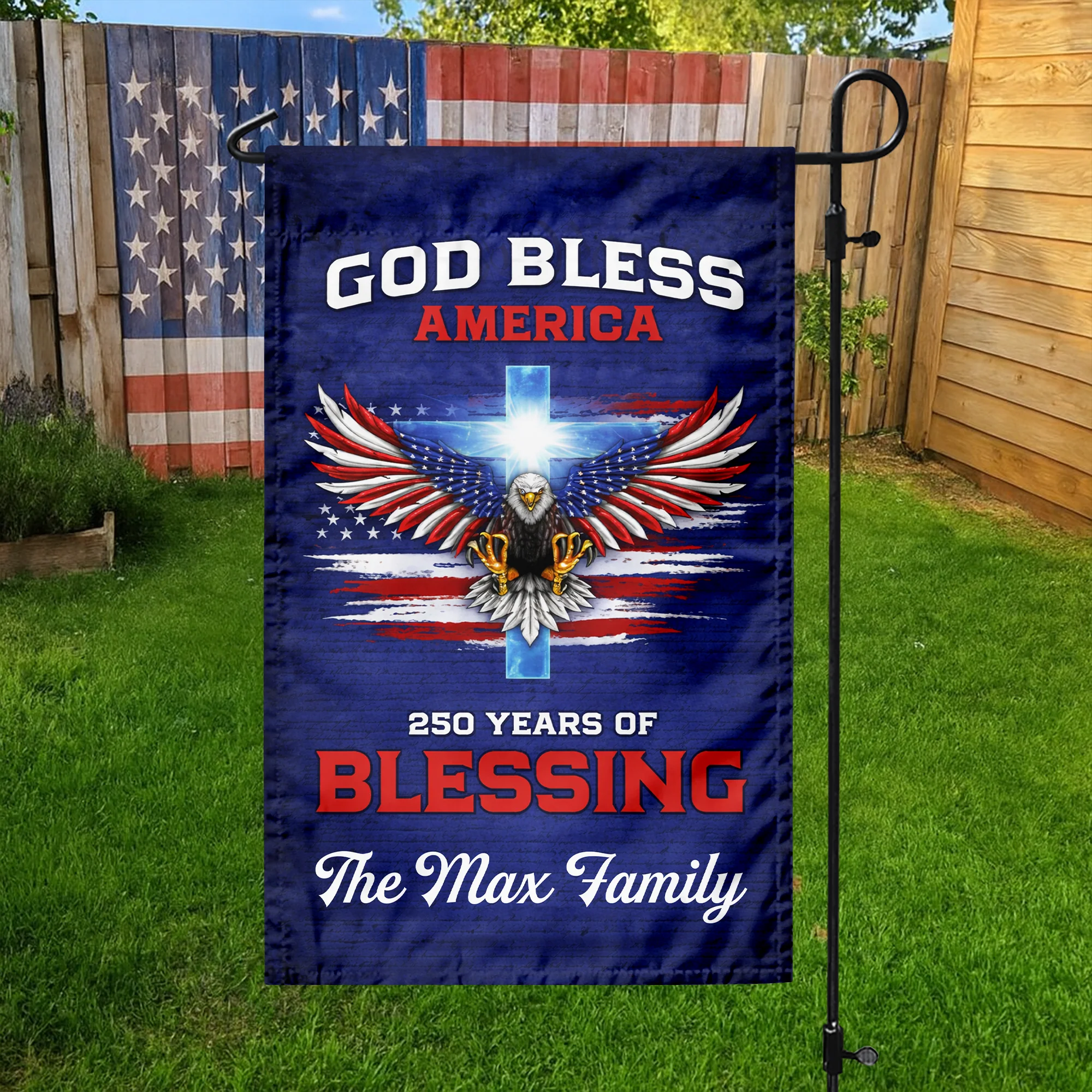 250 Years Of Blessing 250th Anniversary USA Patriotic Personalized Garden Flag HO82 900992 - Image 3
