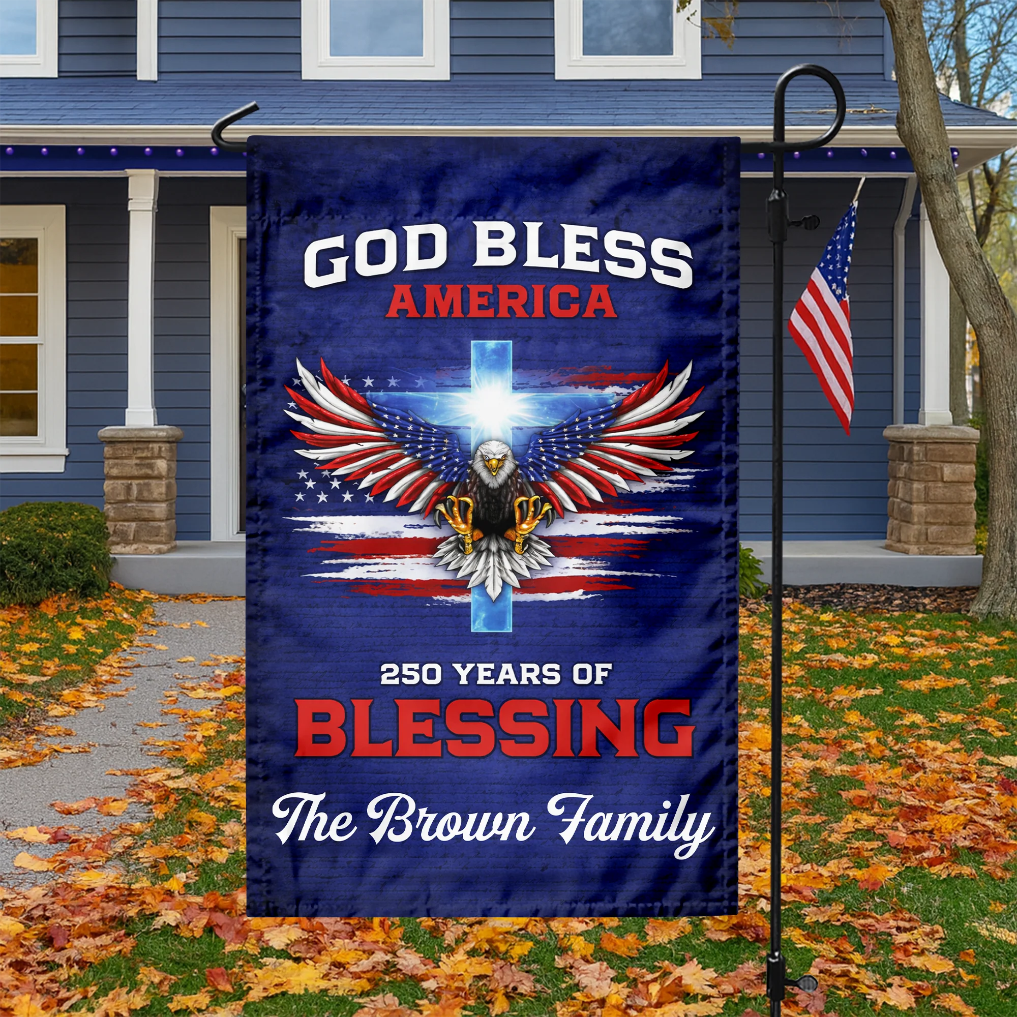 250 Years Of Blessing 250th Anniversary USA Patriotic Personalized Garden Flag HO82 900992 - Image 5