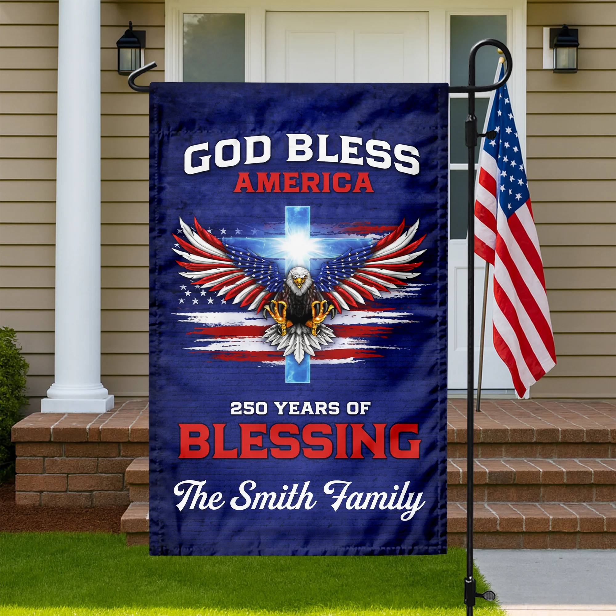 250 Years Of Blessing 250th Anniversary USA Patriotic Personalized Garden Flag HO82 900992 - Image 6