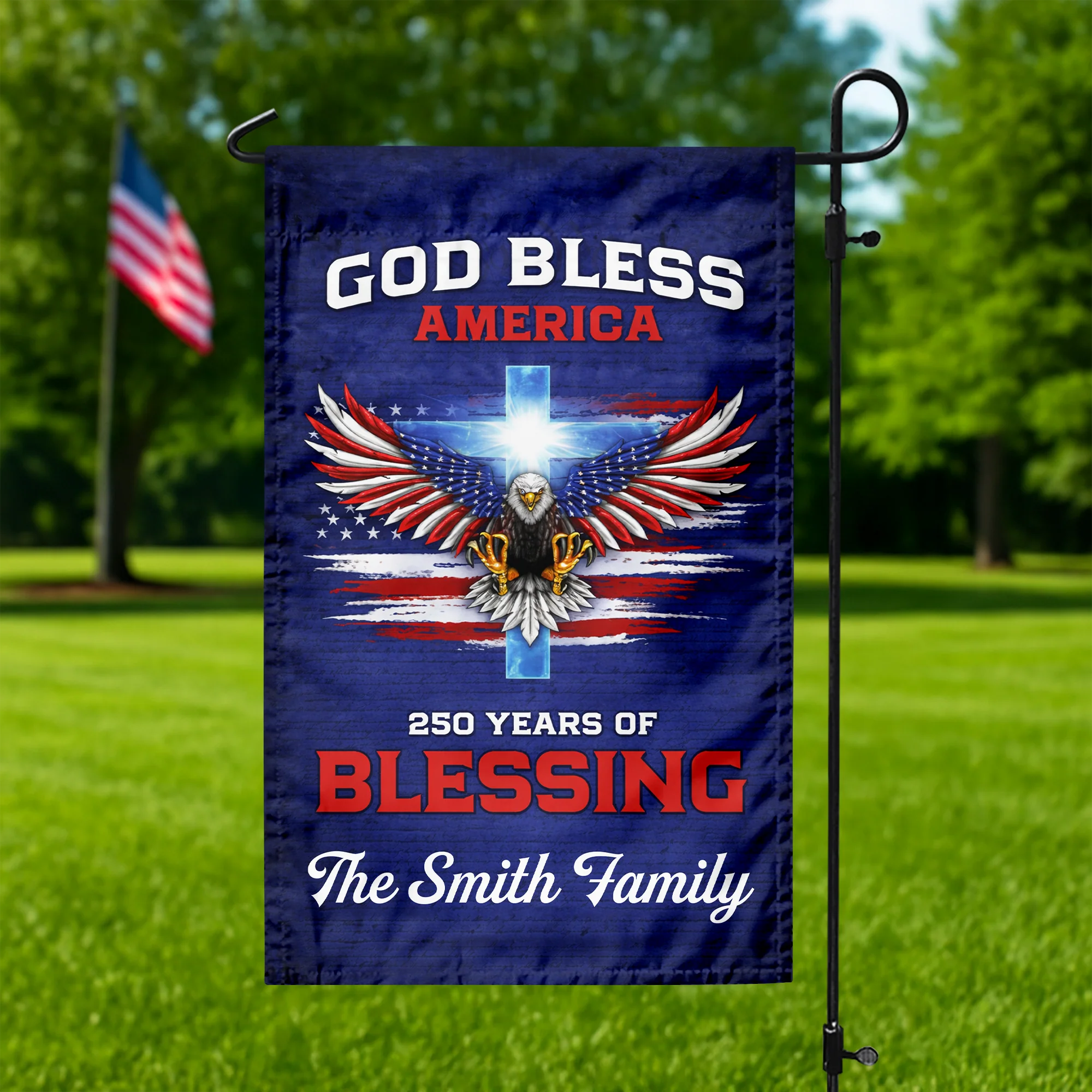 250 Years Of Blessing 250th Anniversary USA Patriotic Personalized Garden Flag HO82 900992 - Image 7