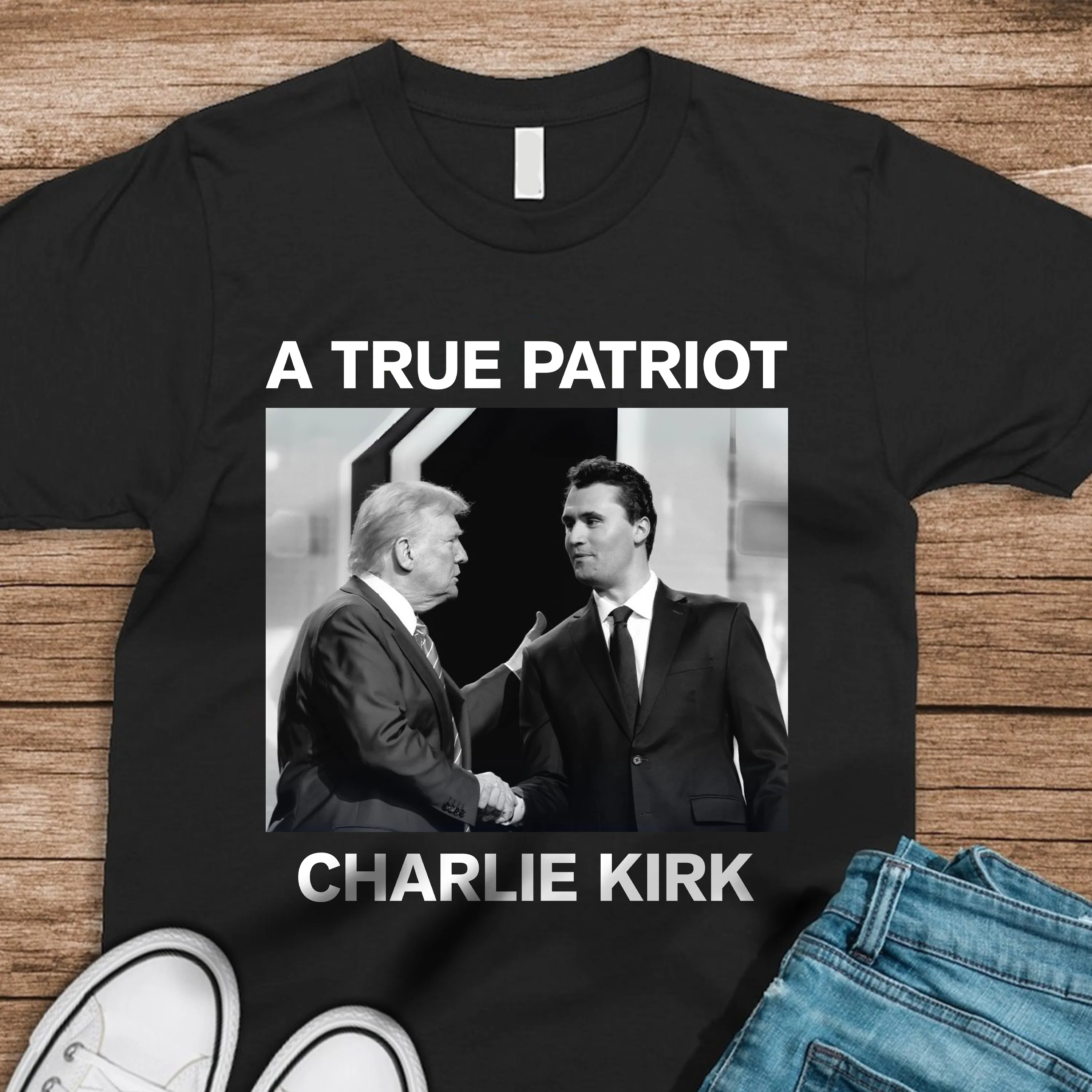 A True Patriot Charlie Kirk Dark Shirt TH10 64469 - Image 4