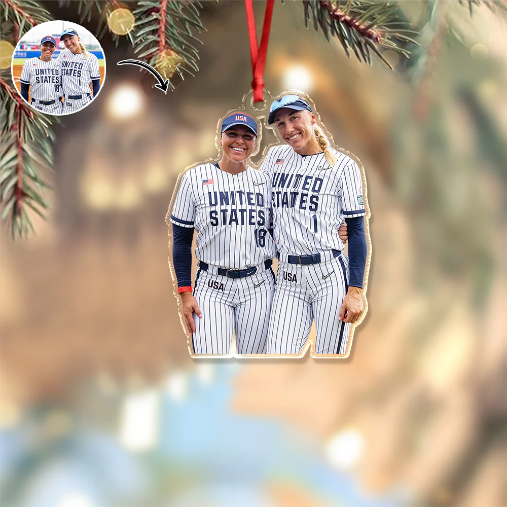 Custom Baseball Girl Besties Photo - Personalized Acrylic Ornament Gift For Baseball Lovers HO82 894680 - Image 3